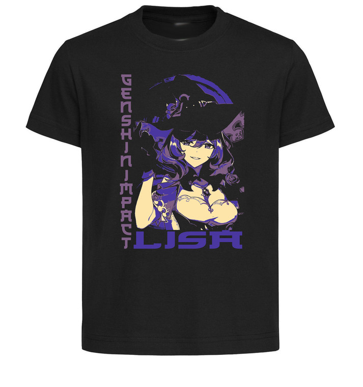 T-Shirt Unisex Black Japanese Style - Genshin Impact - Lisa