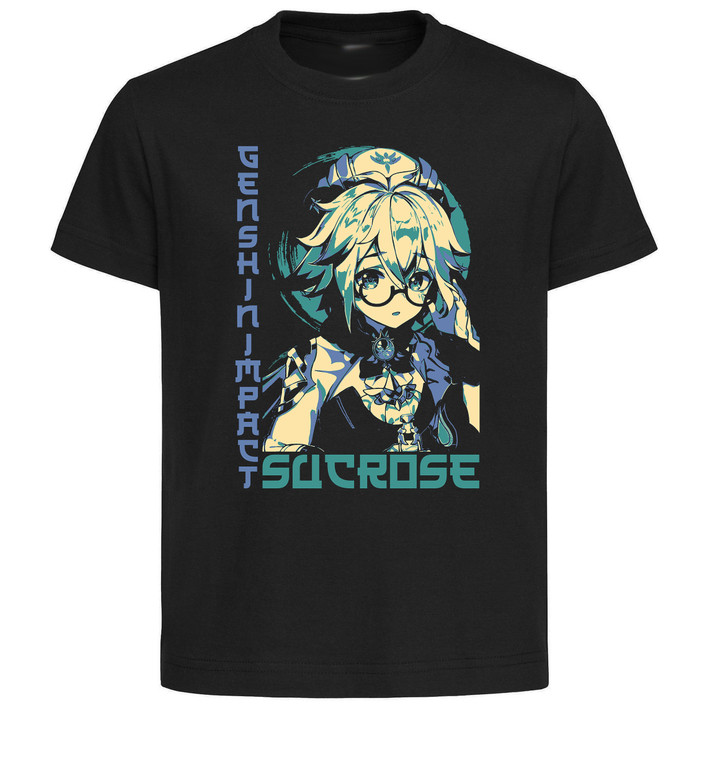 T-Shirt Unisex Black Japanese Style - Genshin Impact - Sucrose