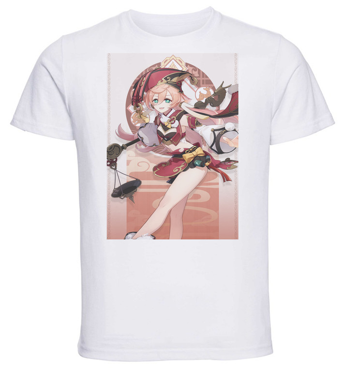 T-Shirt Unisex White Videogame - Genshin Impact - Yanfei