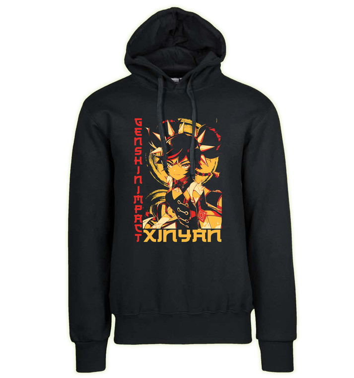 Hoodie Unisex Black Japanese Style - Genshin Impact - Xinyan