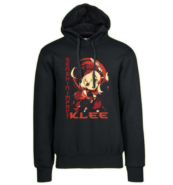 Hoodie Unisex Black Japanese Style - Genshin Impact - Klee