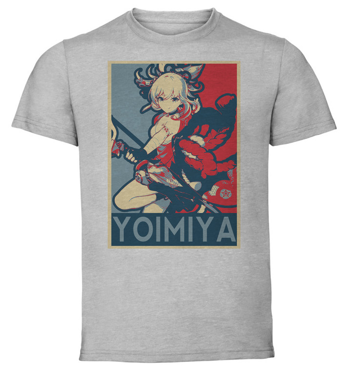 T-Shirt Unisex Grey Propaganda - Genshin Impact - Yoimiya SA0858