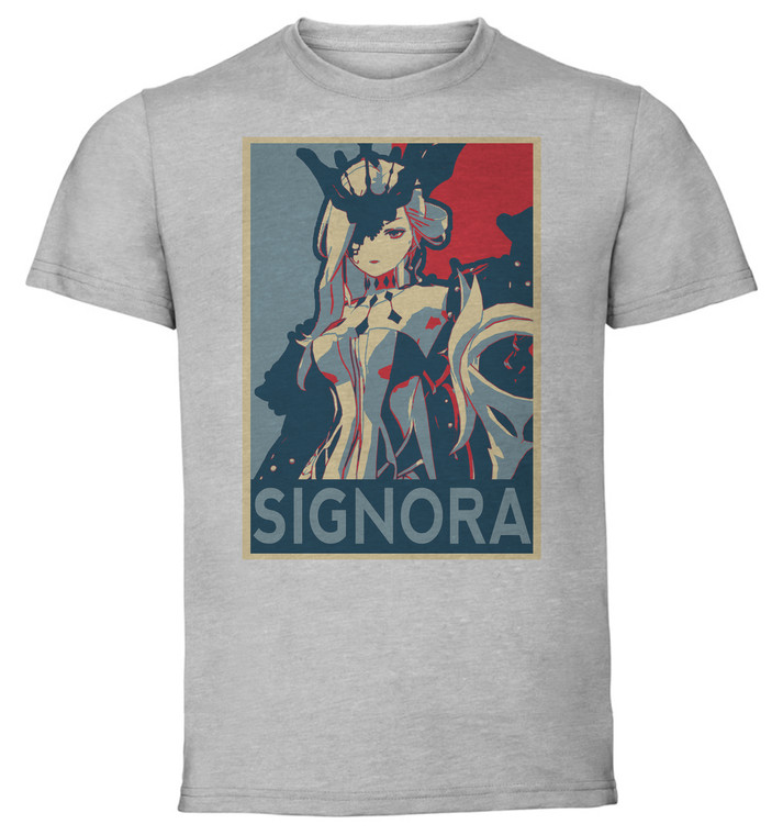 T-Shirt Unisex Grey Propaganda - Genshin Impact - Signora SA0862