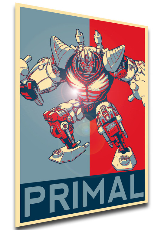 Poster - LL0521 - Propaganda - Transformers Beast Wars - Optimus Primal Variant 01