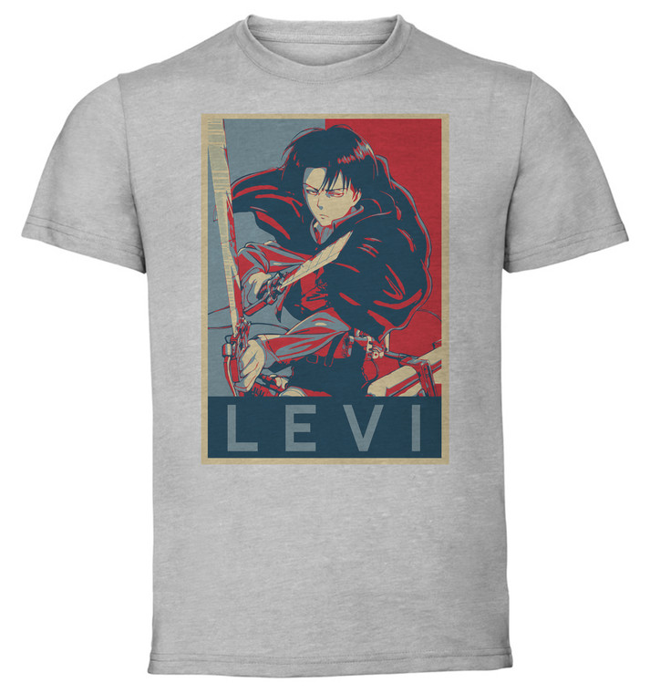 T-Shirt Unisex Grey Propaganda Attack on Titan Levi Ackerman