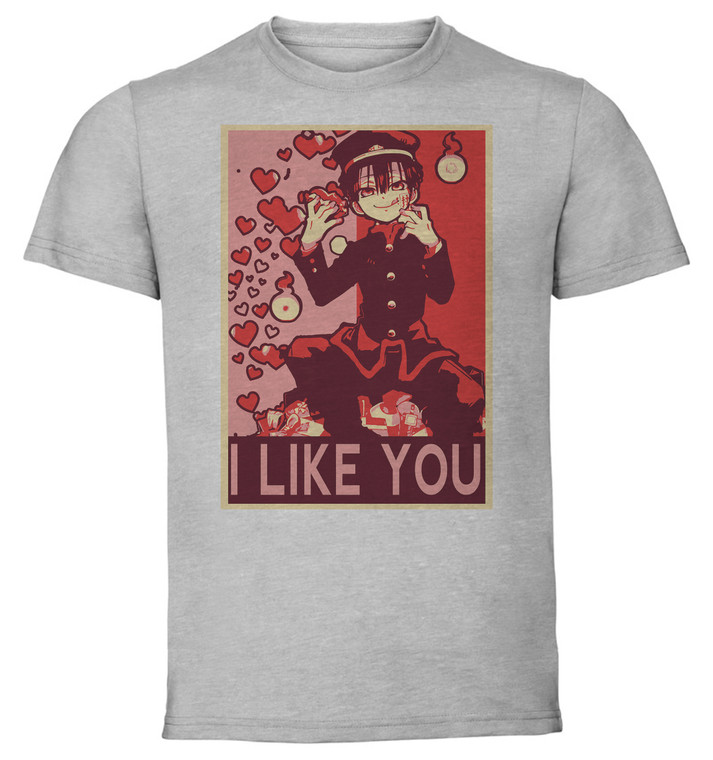 T-Shirt Unisex Grey Propaganda Valentine's Day - Toilet Bound Hanako Kun - I Like You SA0959