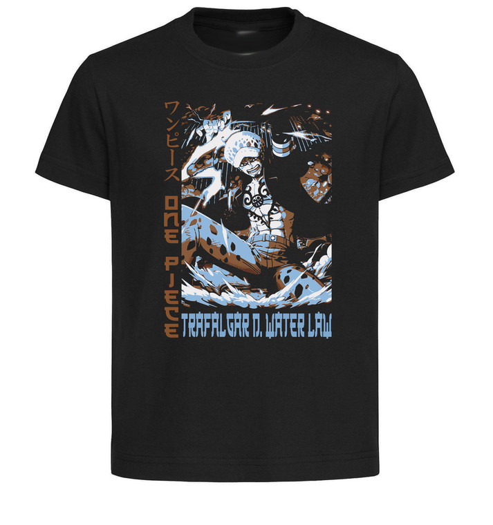 T-Shirt Unisex Black Japanese Style - One Piece - Trafalgar D. Water Law SA0957