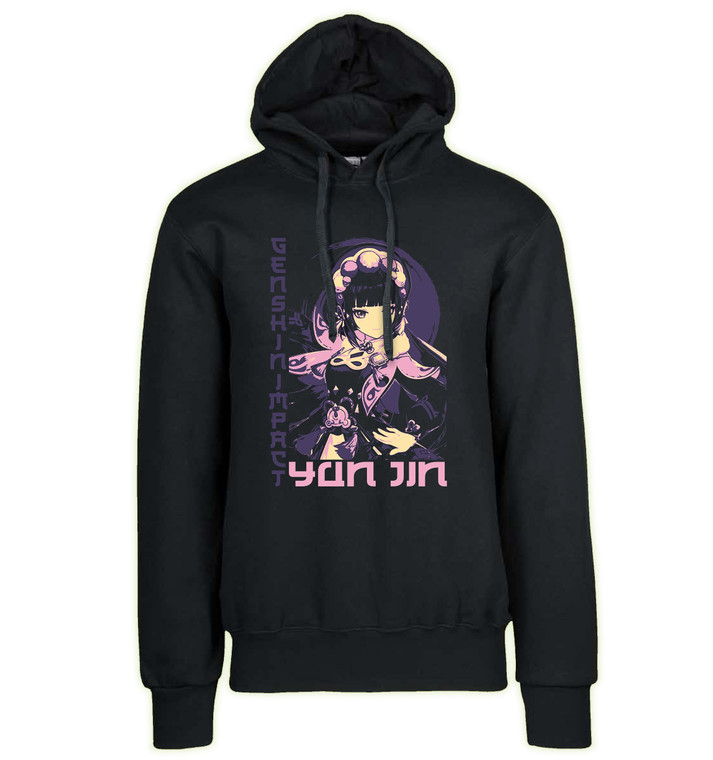 Hoodie Unisex Black Japanese Style - Genshin Impact - Yun Jin SA0988