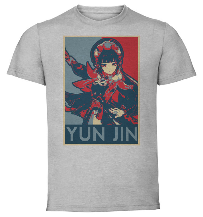 T-Shirt Unisex Grey Propaganda - Genshin Impact - Yun Jin SA0986
