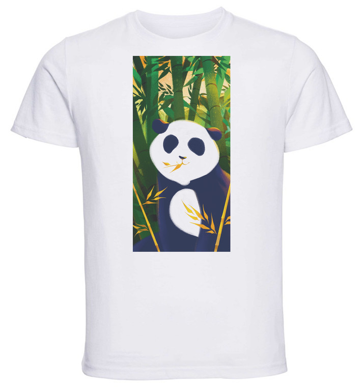 T-Shirt Unisex White Page of Cups Illustrations - Panda