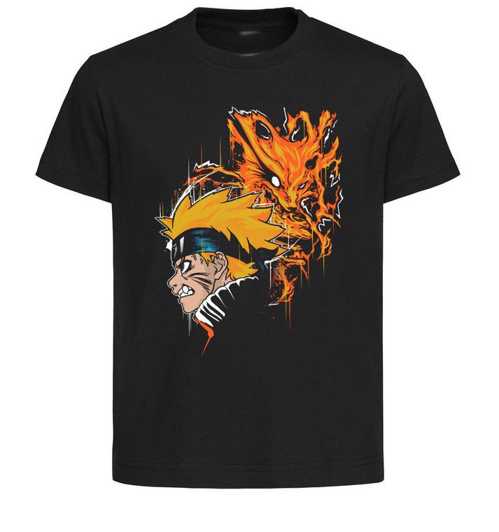 T-Shirt Unisex Black - Naruto and Kurama