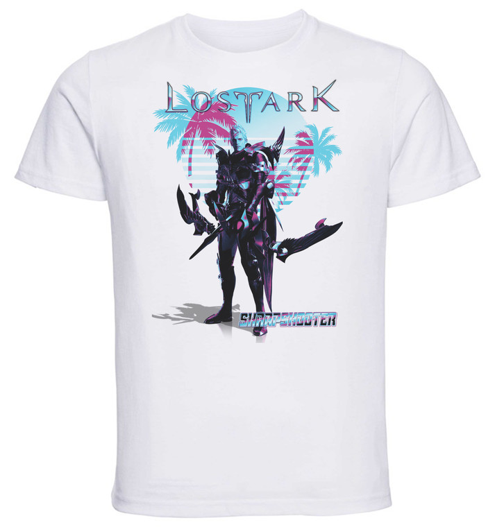 T-Shirt Unisex White Vaporwave Style - Lost Ark - Sharpshooter