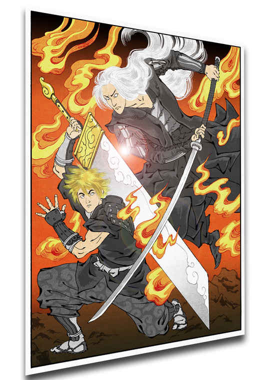 Poster Ukiyo-e - Final Fantasy VII - Cloud vs Sephiroth - LL2083