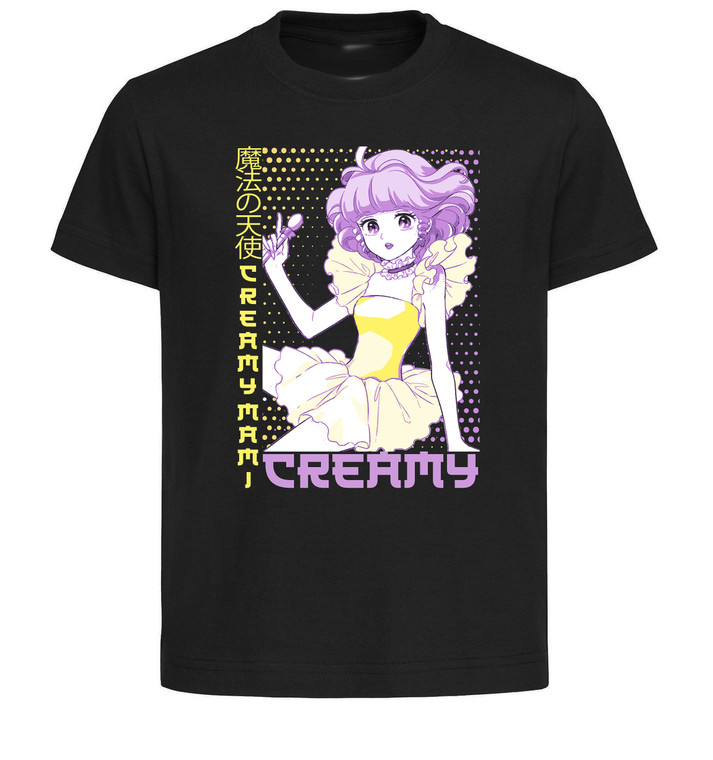 T-Shirt Unisex Black Japanese Style - Creamy Mami - Creamy PE0047