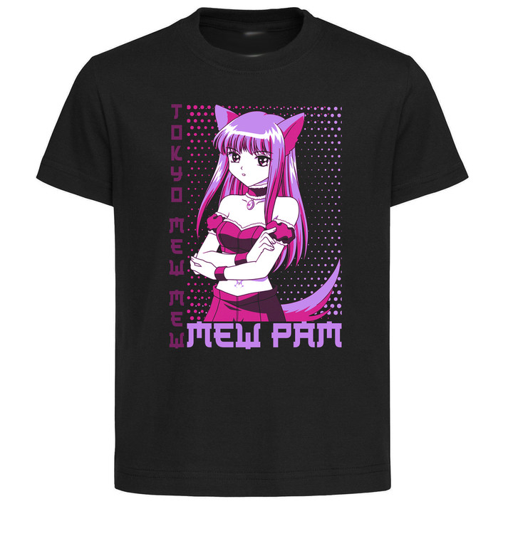 T-Shirt Unisex Black Japanese Style - Tokyo Mew Mew - Mew Pam PE0029