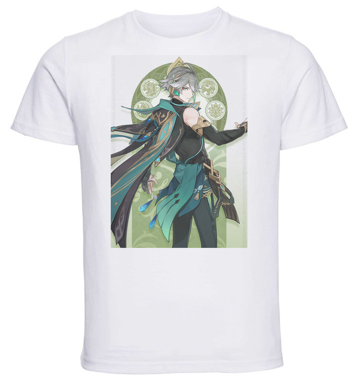 T-Shirt Unisex White Videogame - Genshin Impact - Alhaitham