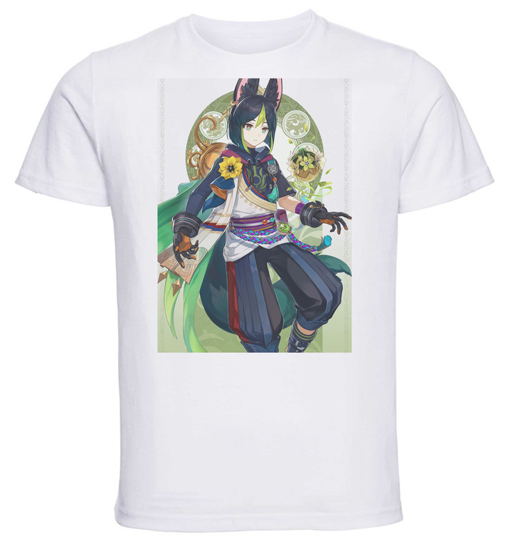 T-Shirt Unisex White Videogame - Genshin Impact - Tighnari