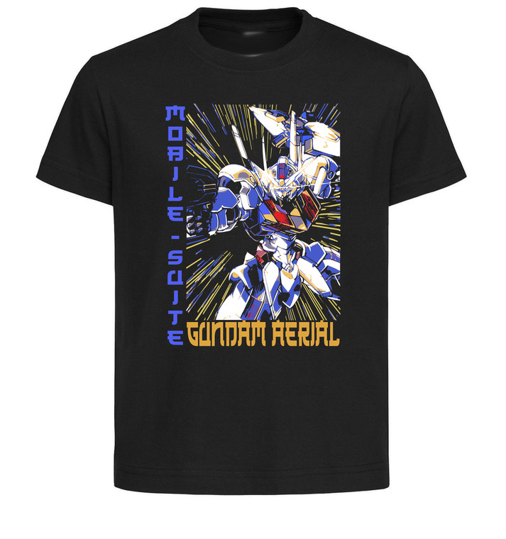 T-Shirt Unisex Black Japanese Style - Mobile Suite Gundam - Aerial SA1048