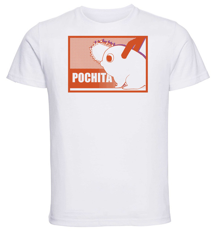 T-Shirt Unisex White - Anime Manga - Chansaw Man - Pochita