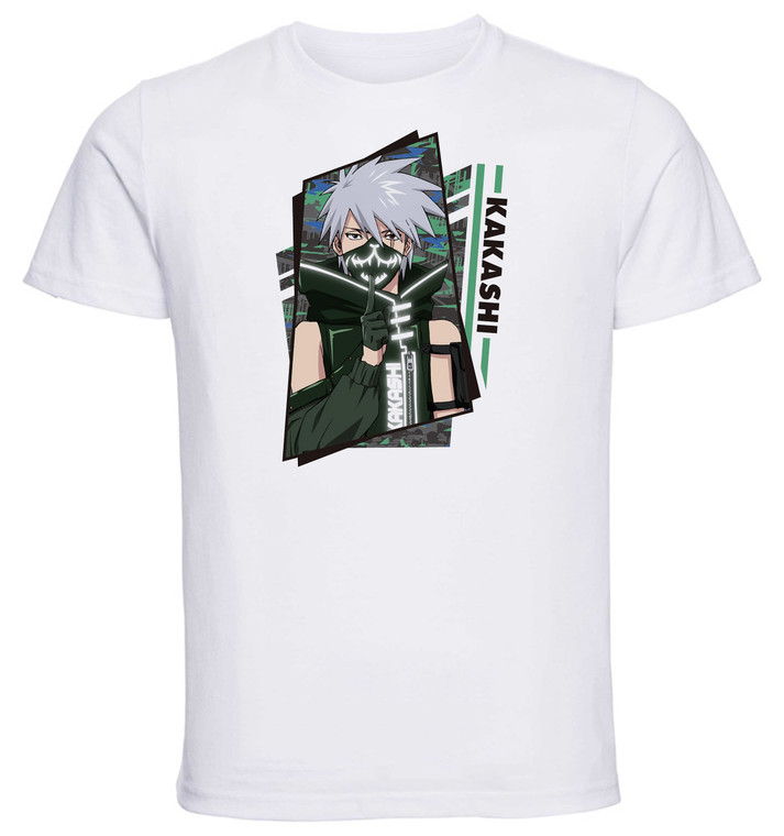 T-Shirt Unisex White - Anime Manga - Naruto - Kakashi Tech Style