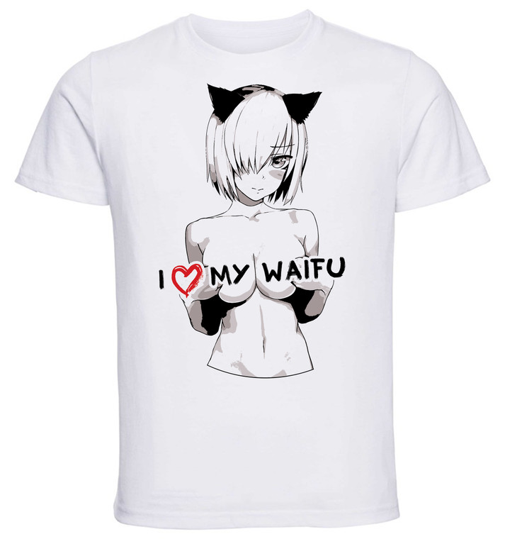 T-Shirt White - Black Ink Waifu - Fate Grand Order - Mash Kyrielight - PE0374