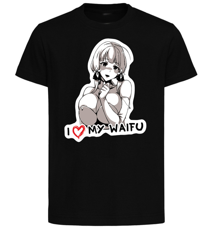 T-Shirt Black - Black Ink Waifu - Azur Lane - Illustrious - PE0379