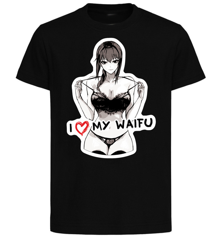 T-Shirt Black - Black Ink Waifu - Chainsaw Man - Makima - PE0389