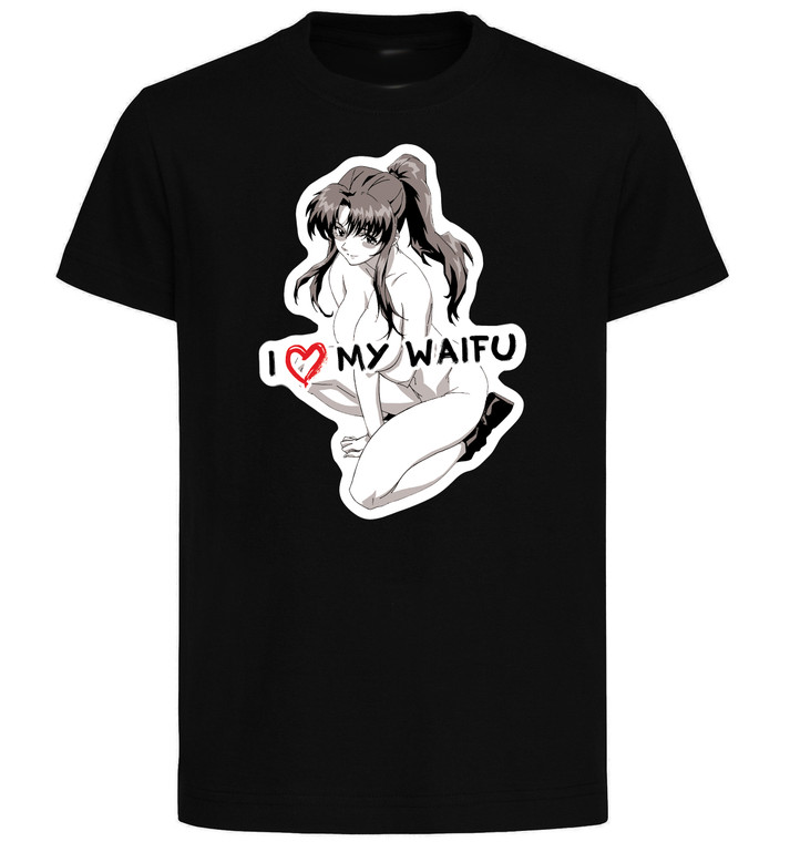 T-Shirt Black - Black Ink Waifu - Neon Genesis Evangelion - Katsuragi Misato - PE0367