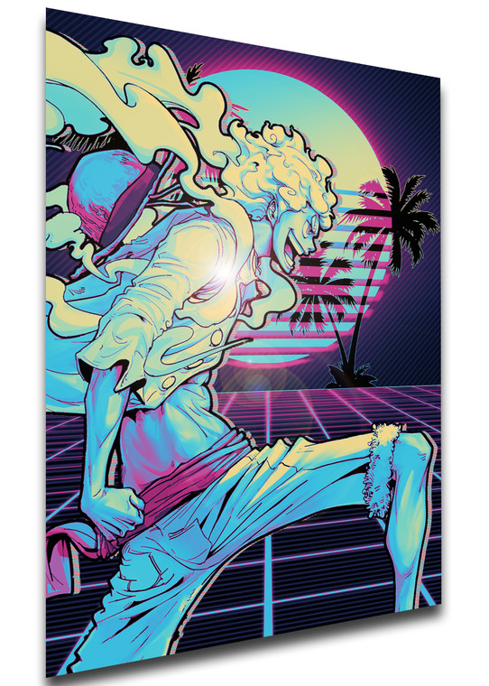 Poster Vaporwave 80s Style - One Piece - Luffy Gear 5 SA1168
