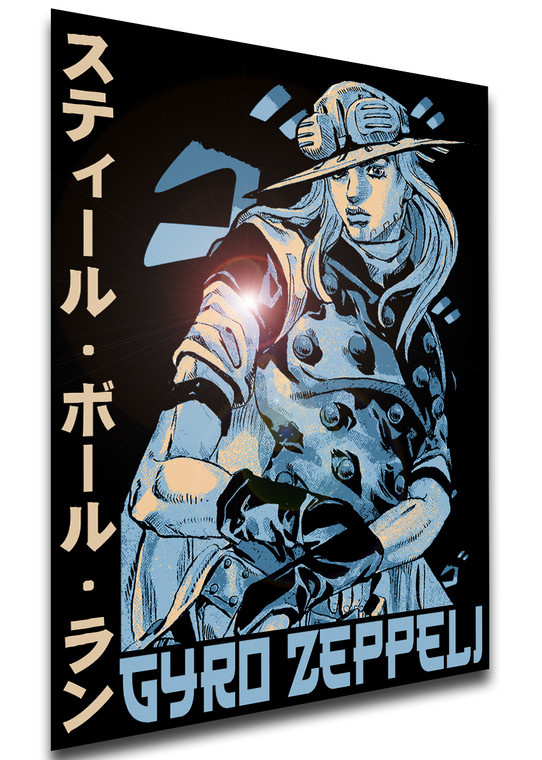 Poster Japanese Style - Jojo Steel Ball Run - Gyro Zeppeli - LL3646