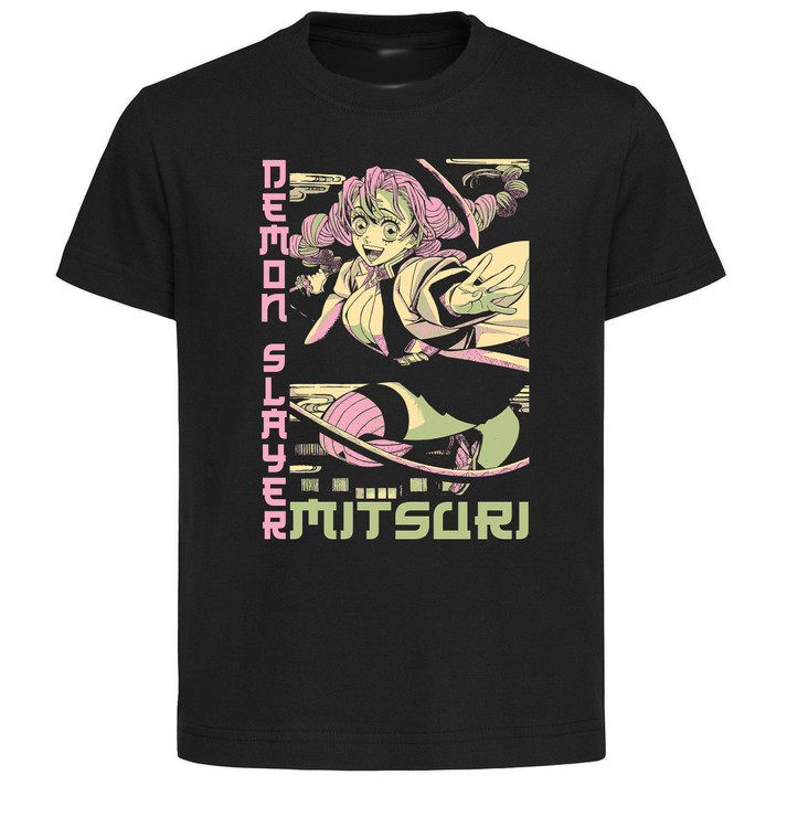 T-Shirt Unisex Black Japanese Style - Demon Slayer - Mitsuri Kanroji - SA1143