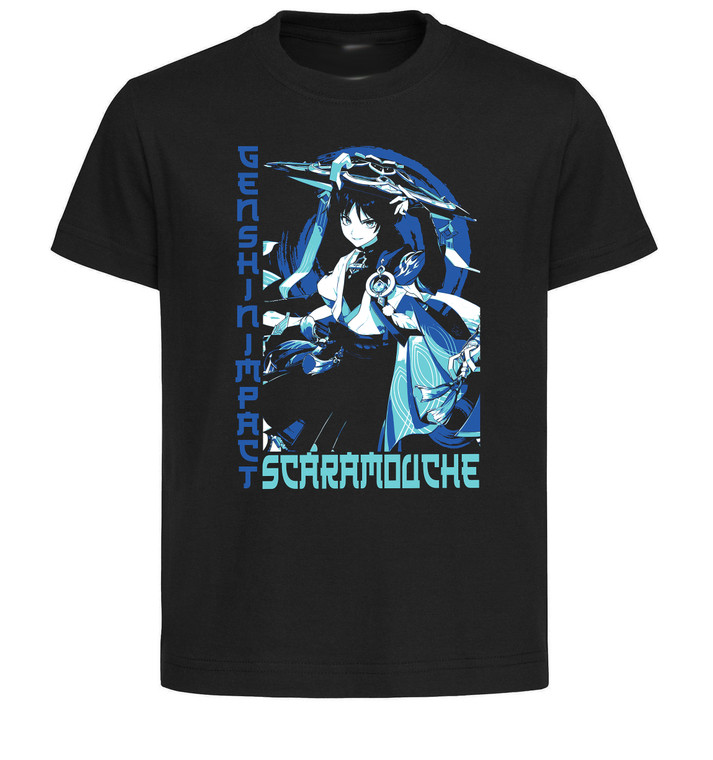 T-Shirt Unisex Black Japanese Style - Genshin Impact - Wanderer Scaramouche SA1199