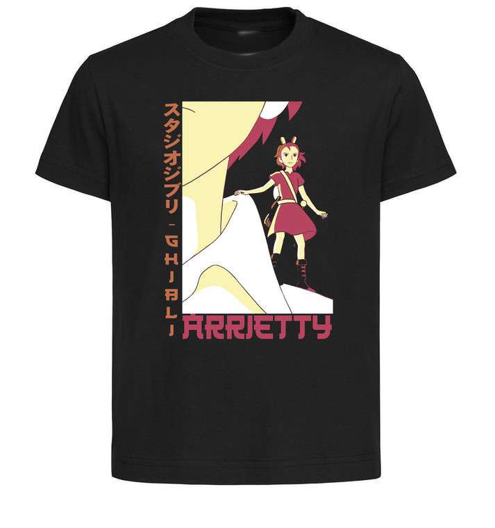 T-Shirt Unisex Black Japanese Style - Ghibli - Arrietty - LL3678