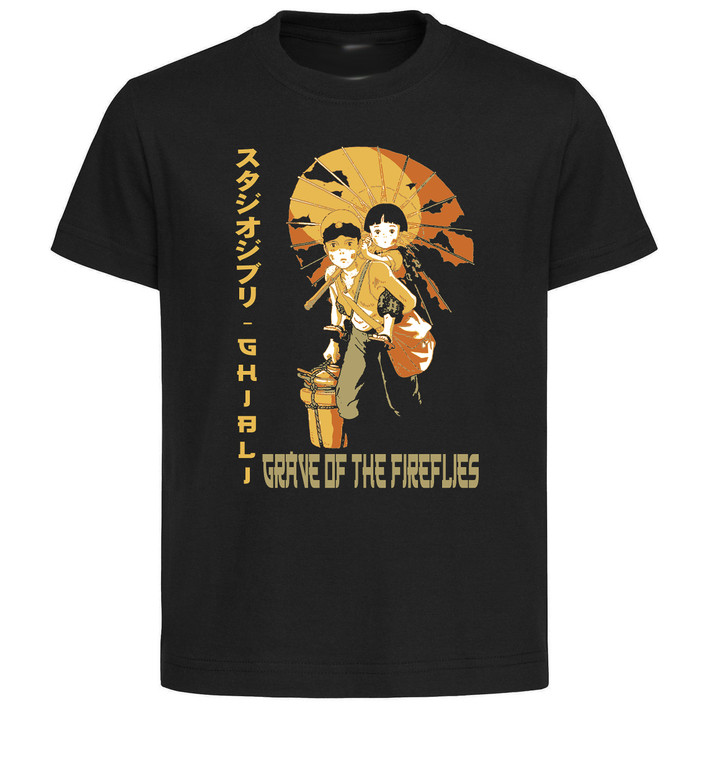 T-Shirt Unisex Black Japanese Style - Ghibli - Grave of the Fireflies - LL3669