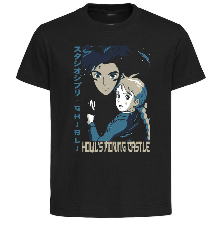 T-Shirt Unisex Black Japanese Style - Ghibli - Howl's Moving Castle - LL3673