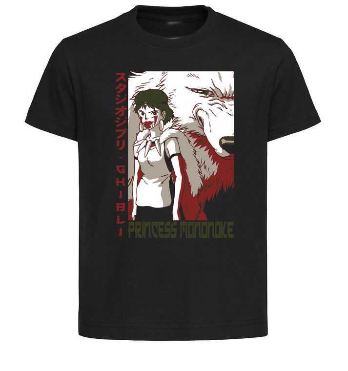 T-Shirt Unisex Black Japanese Style - Ghibli - Princess Mononoke - LL3675