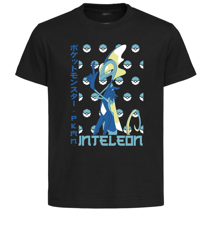 T-Shirt Unisex Black Japanese Style - Pocket Monsters - Inteleon - LL3743