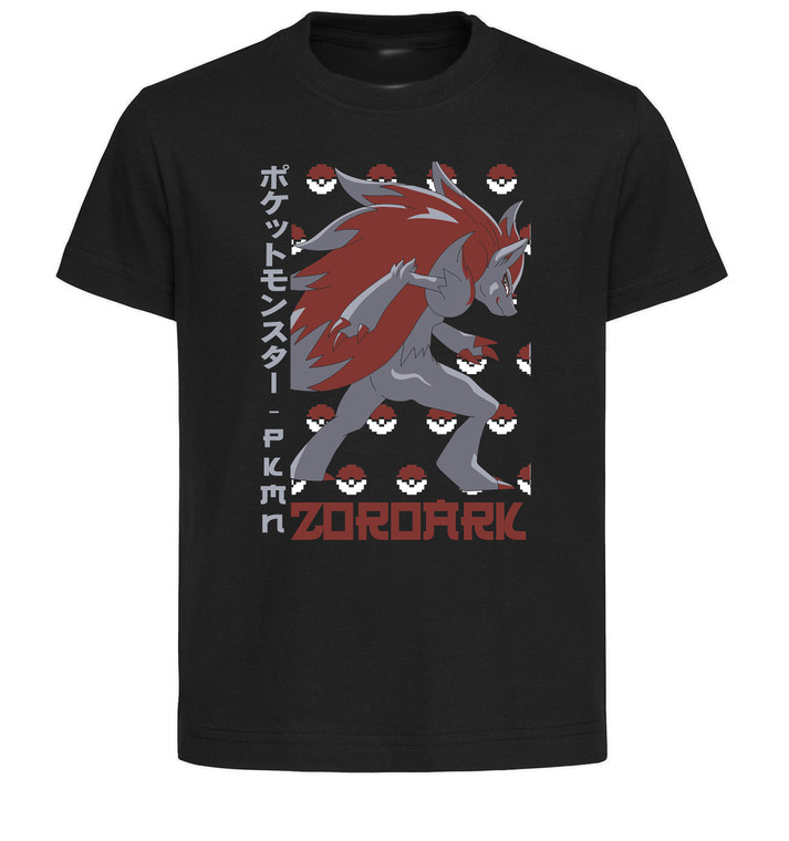 T-Shirt Unisex Black Japanese Style - Pocket Monsters - Zoroark - LL3726