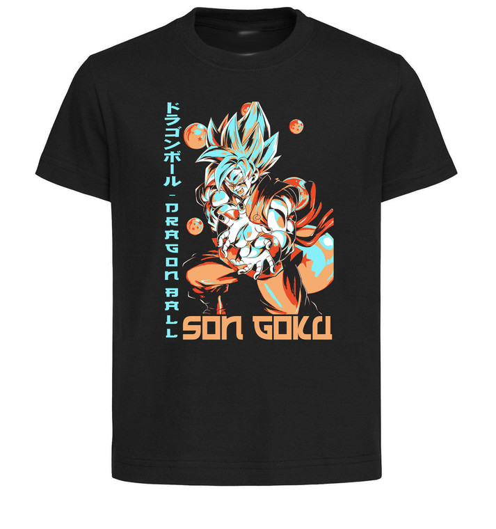 T-Shirt Unisex Black Japanese Style - Dragon Ball - Son Goku SSB - LL3773