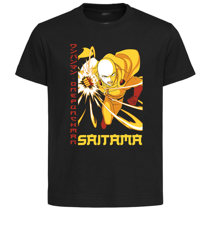 T-Shirt Unisex Black Japanese Style - One Punch Mam - Saitama LL3791