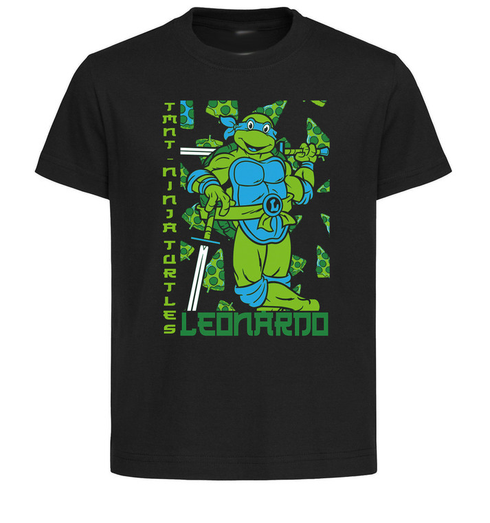 T-Shirt Unisex Black Japanese Style - TMNT Teenage Mutant Ninja Turtles - Leonardo LL3796