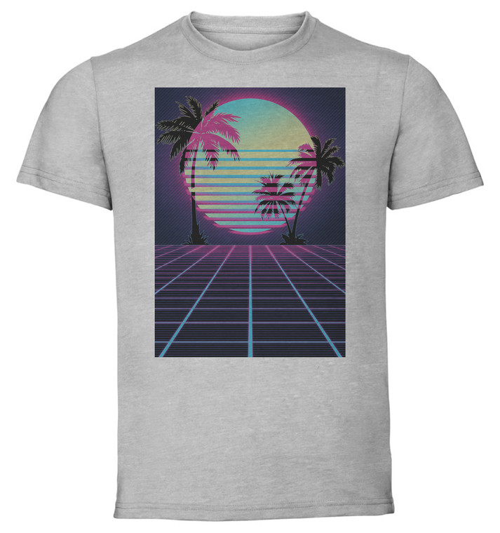 T-Shirt Unisex Grey Custom Vaporwave 80s Style