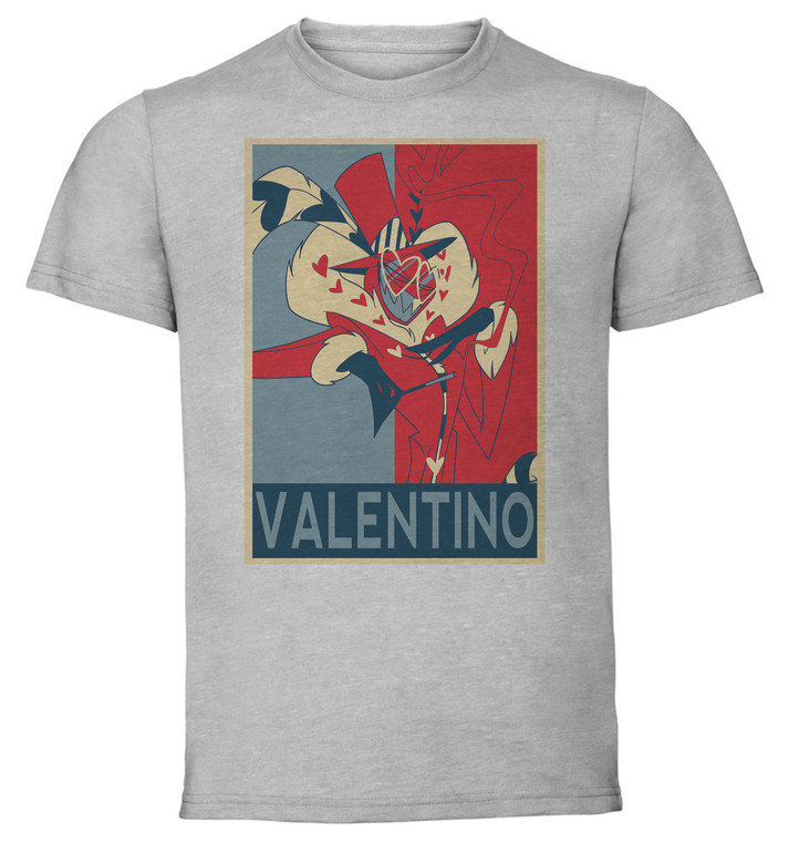 T-Shirt Unisex Grey Propaganda - Hazbin Hotel - Valentino Variant 01 LL3911