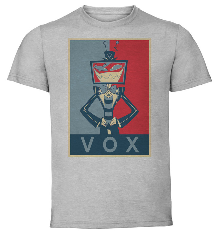 T-Shirt Unisex Grey Propaganda - Hazbin Hotel - Vox Variant 02 LL3912