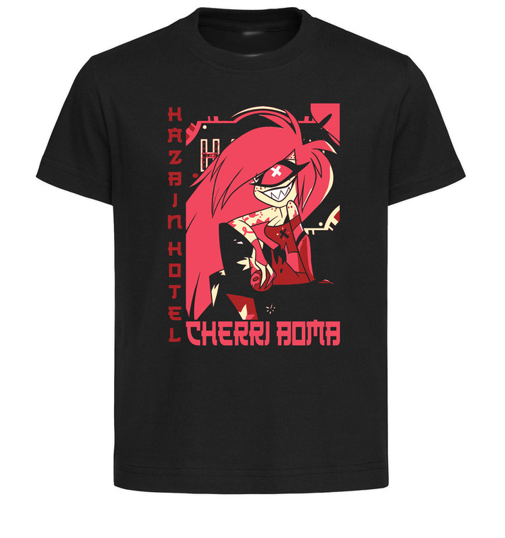 T-Shirt Unisex Black Japanese Style - Hazbin Hotel - Cherri Bomb - SA1238