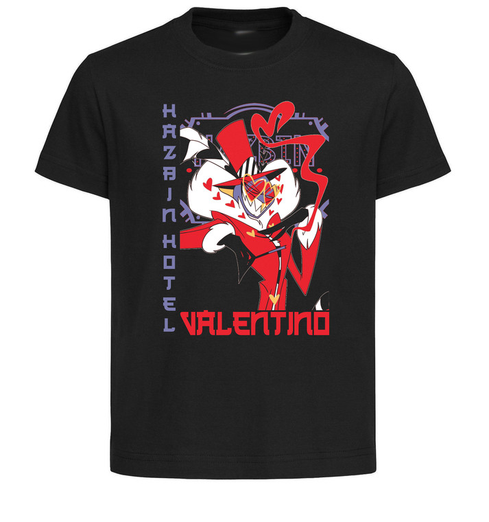 T-Shirt Unisex Black Japanese Style - Hazbin Hotel - Valentino - SA1243