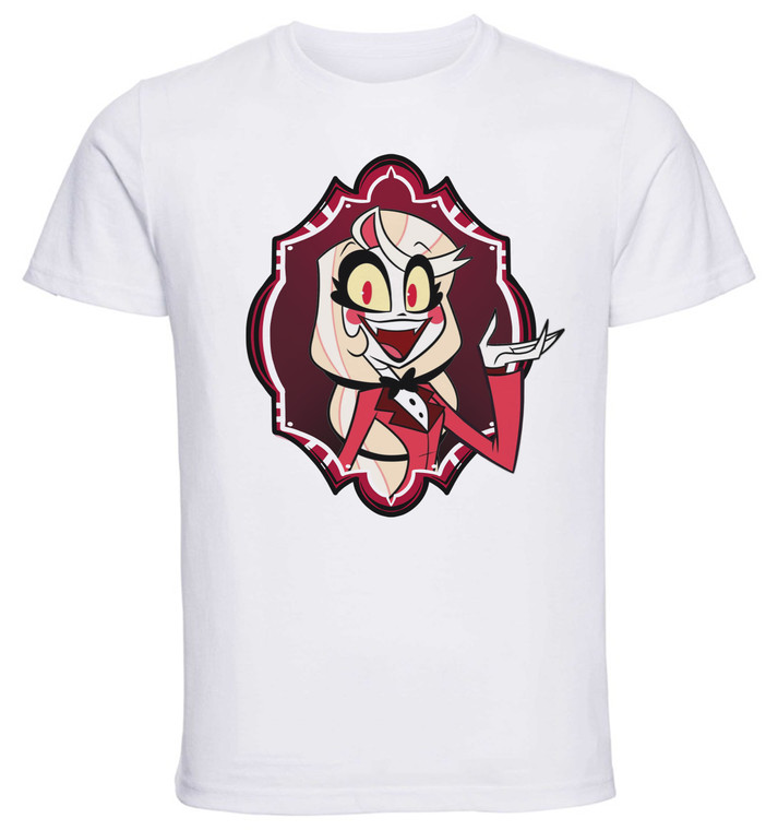 T-Shirt Unisex White Fanmerch Bizio_Art - Hazbin Hotel - Charlie