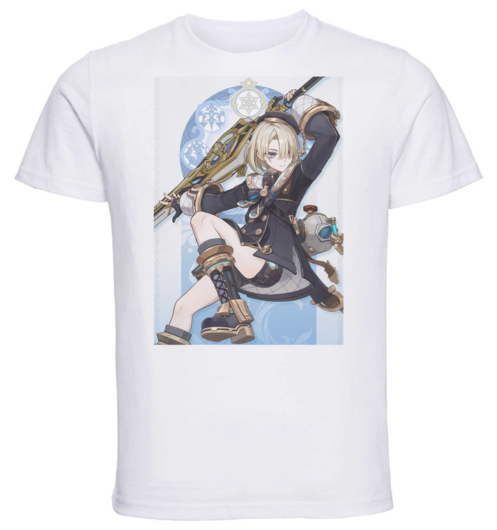 T-Shirt Unisex White Videogame - Genshin Impact - Freminet