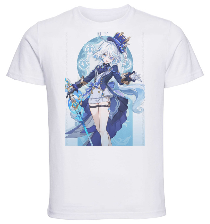 T-Shirt Unisex White Videogame - Genshin Impact - Furina