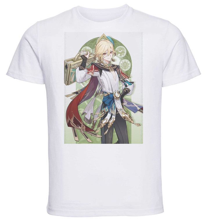 T-Shirt Unisex White Videogame - Genshin Impact - Kaveh